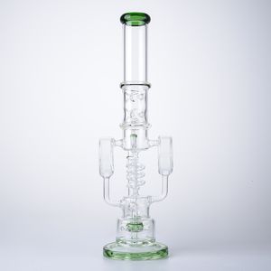 Le plus récent Big Glass Bong Hookahs 17inch Water Recycle Water Pipe Showerhead Perc 14mm Female Joint Pipes With Bowl WP2120