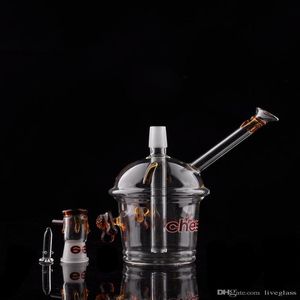 Le plus récent Cheech Fumer Recycler Cyclone Dabs Pipes Starbuck Cup Petits pieds et Logo Tortue Pipes en verre d'eau Bubbler Vaporizer4151513