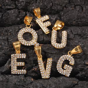 Date diamant petite lettre pendentif collier en acier inoxydable chaînes hiphop, mode punk créatif collier polyvalent en gros NPS1366