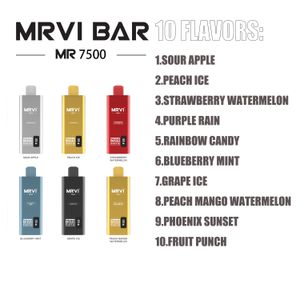 Nuevo llega Puff MRVI HOLY 7500 Puffs Lost Mary Cigarrillos Vape desechables Pen 7500 Puff 2800 Hits Vapores precargados E-Cig Sistema portátil Vaporizadores