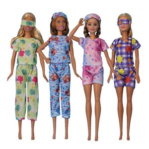 Newest Fashion 12 Items/ Lot Miniature Doll Accessories Sleeping Clothes Outfit Wear For Barbie DIY Girls Children Game Present