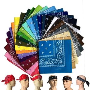 Pañuelos de algodón de calidad mezclada de hip-hop para hombres y mujeres, pañuelo mágico para la cabeza, bufandas, muñequera, pañuelo cuadrado de 55cm M011