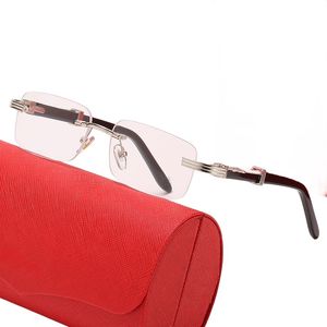 El más nuevo hombre diseñador gafas de sol moda grandes ovaladas mujeres gafas de sol gradiente té playa sin marco oro rosa sentido de lujo gafas UV400 para hombre sonnenbrille caja de regalo