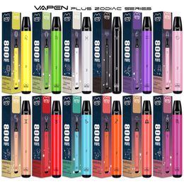 Authentique Vapen Vapen Puff Plus 800buffs Visable Vape Pen E-Cigarettes Kits 550mAh Batterie 3.5ml Capacité Zodiac ECIGS PODS PORTABLES VAPORIZERS DE BARRE PROMOUBLE VAPEUR