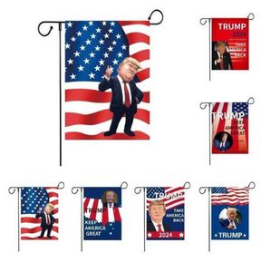 DHL Dubbelzijdig 12x18 Inch Campagne Tuin Vlag Trump 2024 Decoratie Banner nemen Amerika terug C0602G15