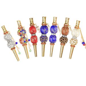 Coloré Portable Narguilé Shisha Fumer Porte-Cigarette Filtre Embouchure Conseils Bouche Diamants Pendentif Décoration Glow In The Dark DHL Gratuit