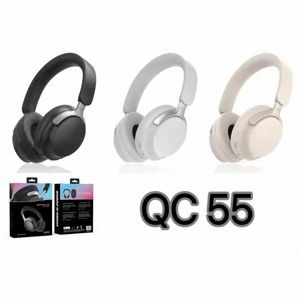 Les nouveaux écouteurs sans fil QC55 s'étalant des casques de bruit stéréo Bluetooth Sports pliables écouteurs sans fil pour les ordinateurs de téléphones mobiles