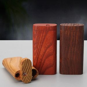 Caja de madera natural Portátil Hierba seca Tabaco Titular de cigarrillos Fumar Dugout One Hitter Catcher Taster Bat Pipe Caja de almacenamiento Diseño innovador Alta calidad DHL gratis