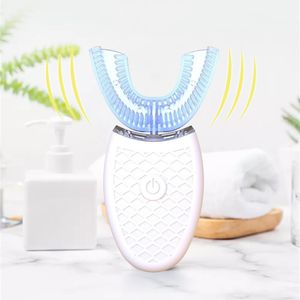 La plus récente brosse à dents électrique automatique à ultrasons étanche à 360 degrés charge USB en forme de U dents blanches soins bucco-dentaires nettoyage brosse à dents avec boîte de vente au détail