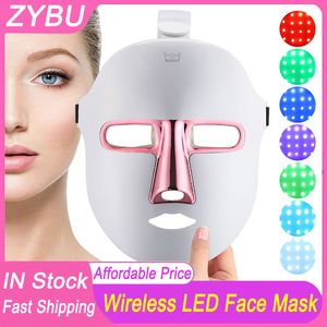 Le plus récent usage domestique sans fil 7 couleurs lumière LED masque Facial soins du visage traitement beauté Anti acné thérapie visage blanchissant la Machine de rajeunissement de la peau