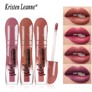 newst Waterproof velvet matte lip gloss Brown Nude Pigment Dark Red Long Lasting Velvet matte Lipstick Women Makeup Lips Glaze
