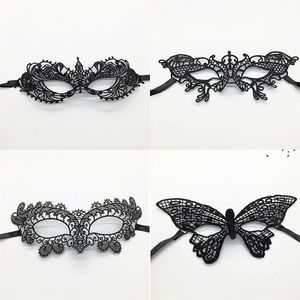 NEWWomen Masquerade Black Lace Mask, Veil Queen Eye Mask Halloween Mardi Gras Party pour Sexy Lady Girl LLE10670