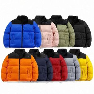 Nf Parkas The Northe Face Puffer Jacket para hombre The Nort Face Down Jacket Parche Abrigo rojo Cuello alto al aire libre Bordado grueso suelto 408