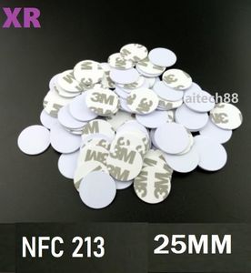 Access control rfid cards NFC coin Card 25mm With 3m Glue NFC 213 Stickers RFID Chips 144bytes Forum Type 2 Tag for all NFC enabled phone