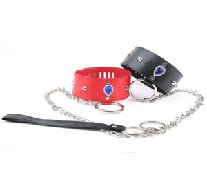 Nice Design Bdsm Collar Gemstone Cuir avec Lock Sex Toys for Women Bondage Collar SM Games Sex Shop Fetish Strapon Sex Tools9118687