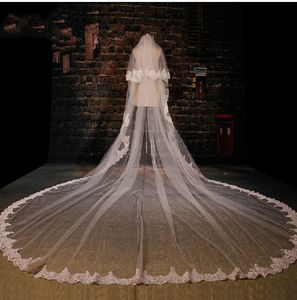 Voile de dentelle nigérian, accessoires de mariée, bord appliqué, Tulle blanc ivoire, voile de 3 mètres, pour événements de mariage, 2020