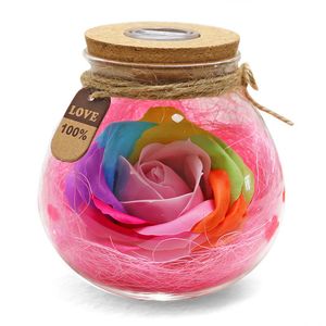 Veilleuse Fleur Bouteille Creative Romantique Rose Ampoule LED RGB Gradateur Lampe Grand Cadeau De Vacances Pour Fille 16 Couleurs Télécommande