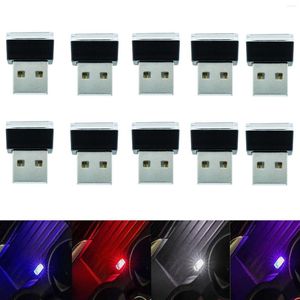 Veilleuses 10X Flexible Mini USB 5V LED Lampe colorée pour atmosphère de voiture Accessoire lumineux Effet distinctif