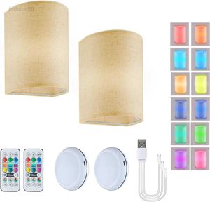 Luces nocturnas 16 colores Aplique recargable Lámparas de pared inalámbricas minimalistas modernas Sala de estar Dormitorio Pasillo de noche Decoración de iluminación HKD230704