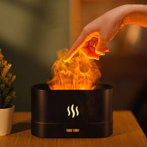 Veilleuses 180ML USB Simulation Flamme Lumière Humidificateur Convient Pour Chambre Salon Bureau Atmosphère Lampe De Bureau