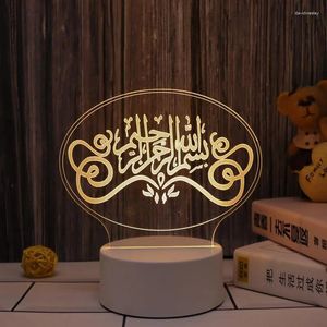 Veilleuses 2023 EID Mubarak, alimentation USB, lumière Led 3D, décoration musulmane Al Adha, lampe de fête islamique, Ramadan pour la maison
