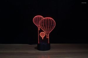 Luces nocturnas 2023 Estilo Decoración de la habitación Forma divertida de globo de aire Ilusión óptica 3D Lámpara LED / Lámpara de mesa / Luz como símbolo de lo eterno