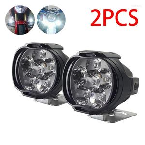 Night Lights 2pcs 6 LED Headlight For Motorcycle Spotlights Lamp Vehicle 6LED Auxiliary Brightness Electric Car Light Illumination