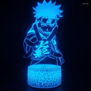 Luces nocturnas 3D Multicolor Anime ilusión luz colorido toque niños dormitorio Led visión lámpara de mesa Control remoto RGB oscurecimiento escritorio