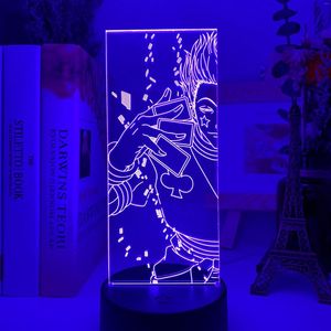 Luces nocturnas acrílicas 3D, luz Led que cambia de Color, luz nocturna para decoración de dormitorio de niños, lámpara Anime X, regalo de cumpleaños