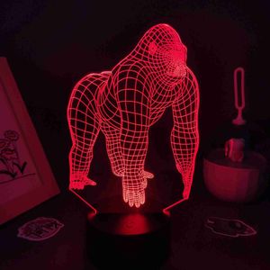 Veilleuses Film américain Titan 3D lampe RGB Led veilleuses colorées cadeaux d'anniversaire pour amis chambre Table de chevet décor Animal gorille YQ231204