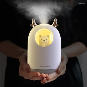 Veilleuses Animal Humidificateur Rechargeable Lumière Enfants Chambre Aroma Diffuseur Cool Mist Maker Air Creative Cadeau USB Avec Lampe Romantique