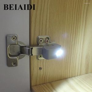 Veilleuses BEIAIDI Charnière intérieure LED Capteur Cabinet Lumière 0.25W Universel Cuisine Placard Éclairage Induction Placard Armoire