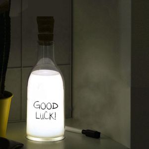 Veilleuses cadeaux d'anniversaire lampe de bouteille de lait créative avec lampe de message de sommeil charge USB table de chevet lumière LED