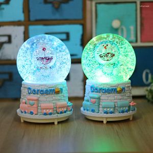 Boule de cristal dessin de la nuit avec boîte à musique claire cadeau d'anniversaire coloré pour les enfants Drop de chambre à coucher