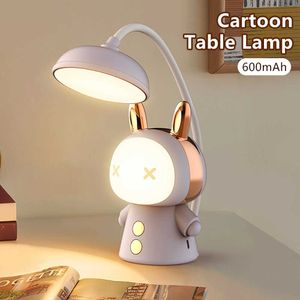 Veilleuses dessin animé lampe de bureau protection des yeux lampe de lecture à économie d'énergie USB charge veilleuse veilleuse LED lampe de table pour enfants cadeau P230331