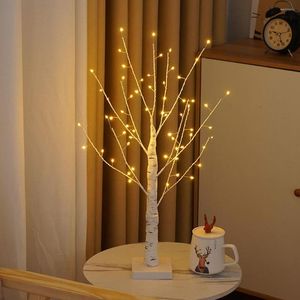 Luces nocturnas decoración de Navidad 2023 LED Birch Tree Light 60cm Subscape Lámpara Lámpara de paisaje Decoración de fiestas de bodas en el hogar Hada hada