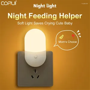 Veilleuses Corui LED Lampe de secours Plug-in avec interrupteur Deux couleurs Prise Chambre à coucher pour salon Chevet