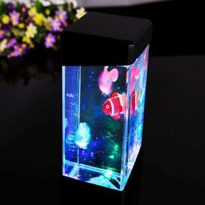 Veilleuses Creative Jellyfish Light LED Aquarium Night Light Coloré LED Fish Tank Aquarium Lampe Batterie USB Puissance Lampe De Chevet Décor À La Maison P230331