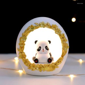 Luces de noche, luz creativa, bonita lámpara de decoración de habitación, adorable Panda, estrella, mesa, decoración de dormitorio, luz de noche para niños, regalo