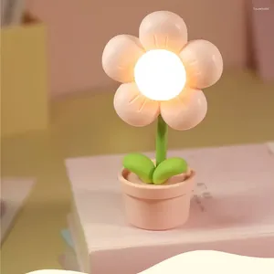 Veilleuses mignonnes Mini lampe à fleurs, Table décorative polyvalente pour chambre à coucher, bureau, paysages miniatures, jouet pour enfants
