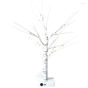 Luces nocturnas HG-LED White Birch Tree 24 Desktop Glowing Bonsai Lámpara de decoración de mesa de Acción de Gracias alimentada por batería