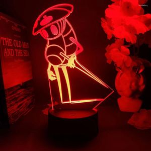 Luces nocturnas Hollow Knight Quirrel 3D Led Neon Nightlights Amigos Regalo de cumpleaños Regalo genial para niños Dormitorio Decoración de mesa Juegos Lámparas de lava