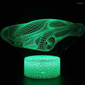 Nachtlichter, Hologramm-Illusion, 16 Farben, wechselnde LED-Licht, Rennwagen, Motorrad, Touch-Tischlampe, Kindergeschenk, Schlafzimmer, Wohnzimmer, Schreibtisch