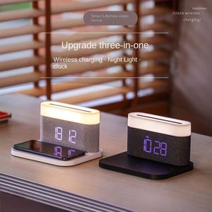 Luces nocturnas Homhi Reloj Lámpara Cargador de teléfono inalámbrico Luz Hogar Regalo de San Valentín LED HNL-194