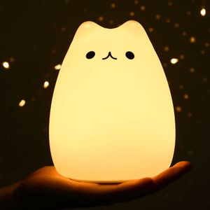 Veilleuses Kitty Veilleuse Bébé Poupée Mignon Veilleuses Cadeau Enfants Chambre Décor Enfant Jouet Usb Charge Eye Protect Dimmable Led P230331