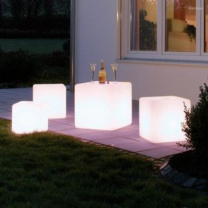 Veilleuses LED Cube Lumière Lampe De Jardin Extérieure Lumineux Chambre D'enfant Table Camping Dîner Bar Piscine Éclairage