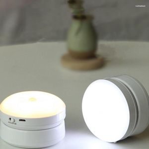 Veilleuses LED Lumière USB Charge Capteur De Mouvement Rond Lampes À Économie D'énergie Chambre Son/Contrôle De La Lumière Pour Couloir Maison Salle De Bain