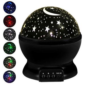 Veilleuses LED Rotatif Veilleuse Projecteur Starry Sky Star Master Enfants Enfants Sommeil Romantique LED USB Projecteur Lampe Enfant Cadeaux P230331