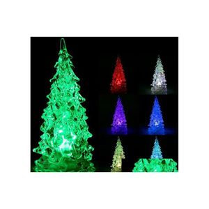 Veilleuses Mini Arbre De Noël Lumière Led Lampe Clignotant Rgb Changeant Colorf Décoration Cadeau Pour Enfants Enfants Drop Delivery Lighting Dh58P