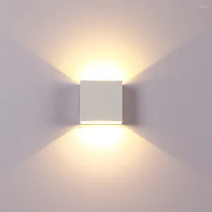 Luces nocturnas Lámpara de pared LED de aluminio cuadrada moderna de 6W CA 85-265V para el hogar, jardín, baño, espejo frontal, lámpara de noche para pasillo